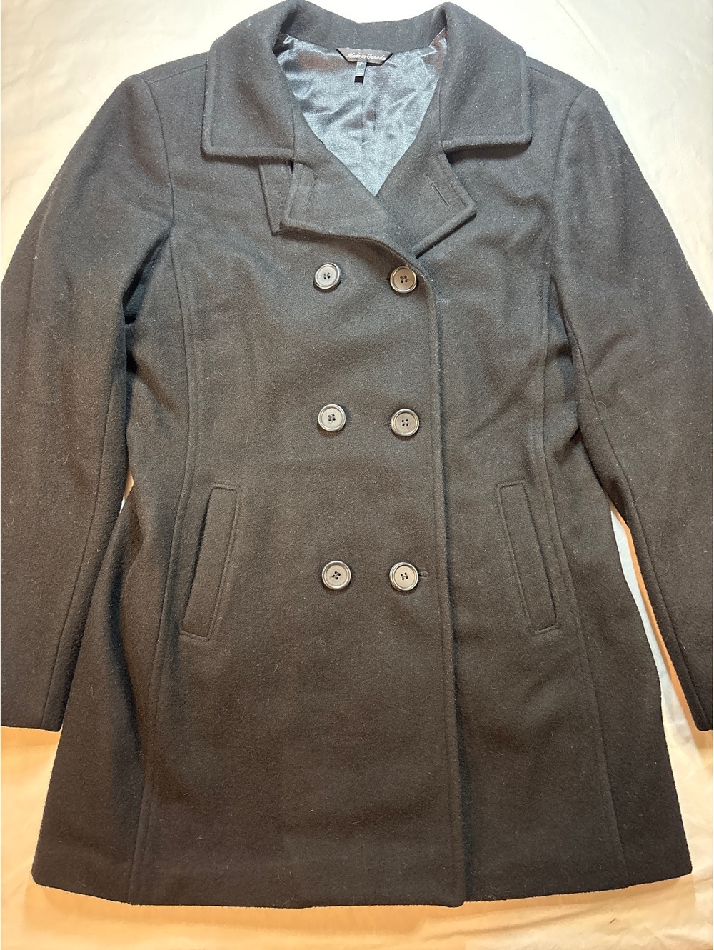 Vintage 1980’s Le Chateau Wool Coat Women’s L Black Double Breasted